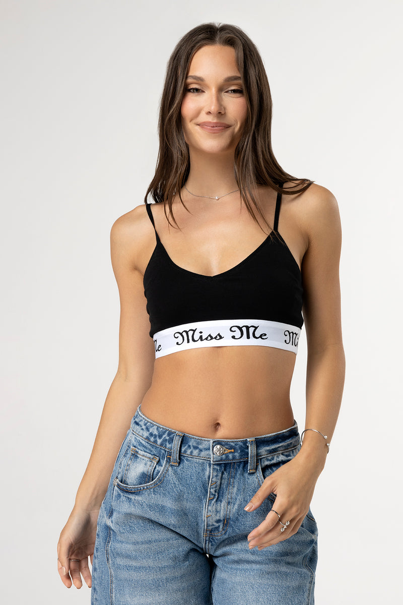 Go Cozy Bralette Only 15.40 Black White Miss Me