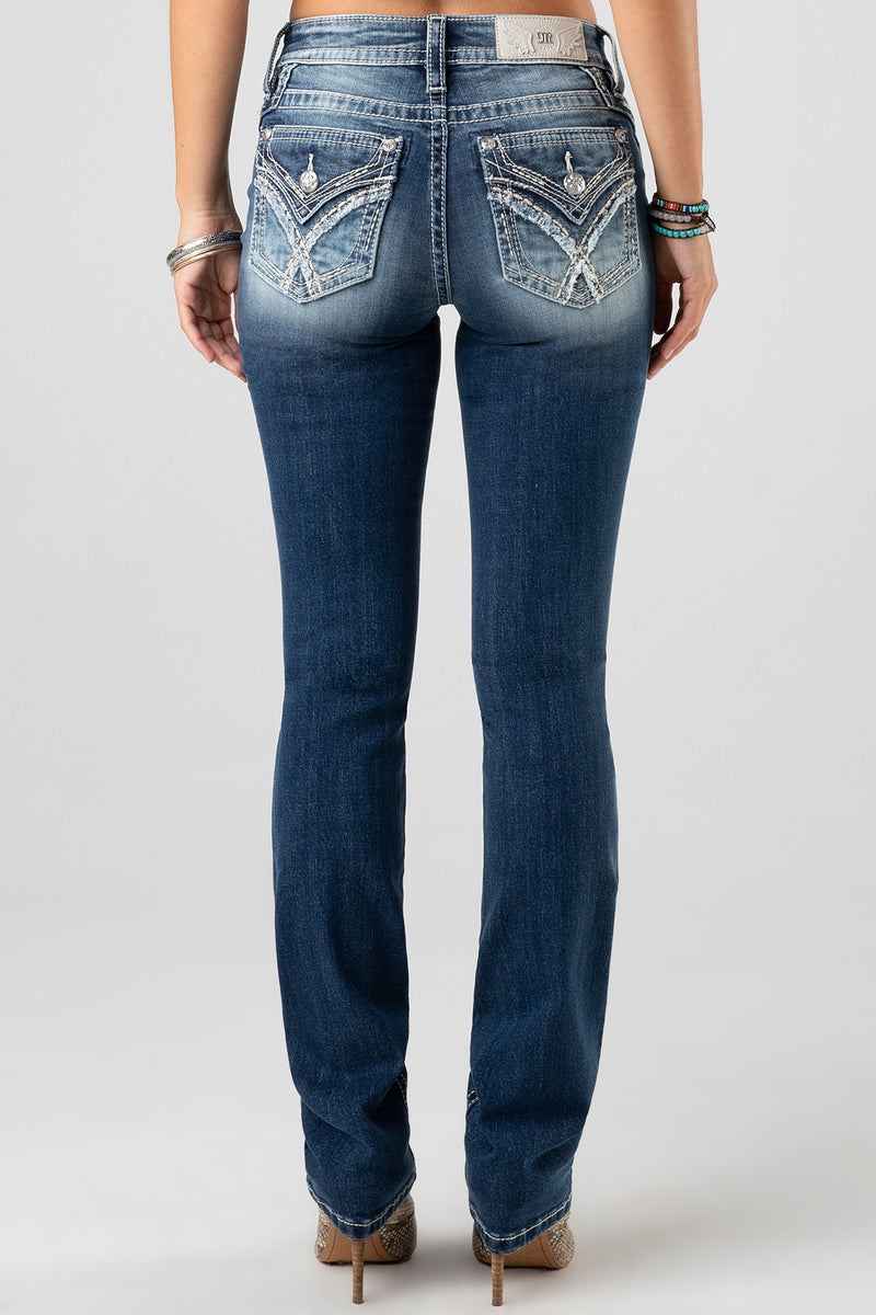 Fringed X Straight Jeans Only 114.00 Blue Miss Me