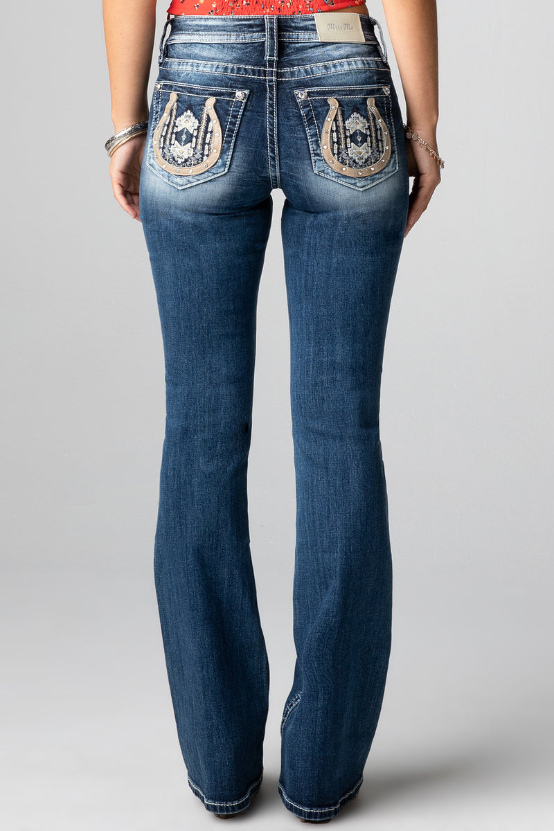 Miss Me Cowhide Horsheoe shops Jeans 29