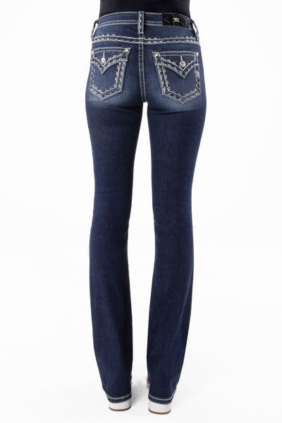 🦋 Miss Me Jeggings Dark Blue Skinny Jeans JE5436G4R Size 24 For