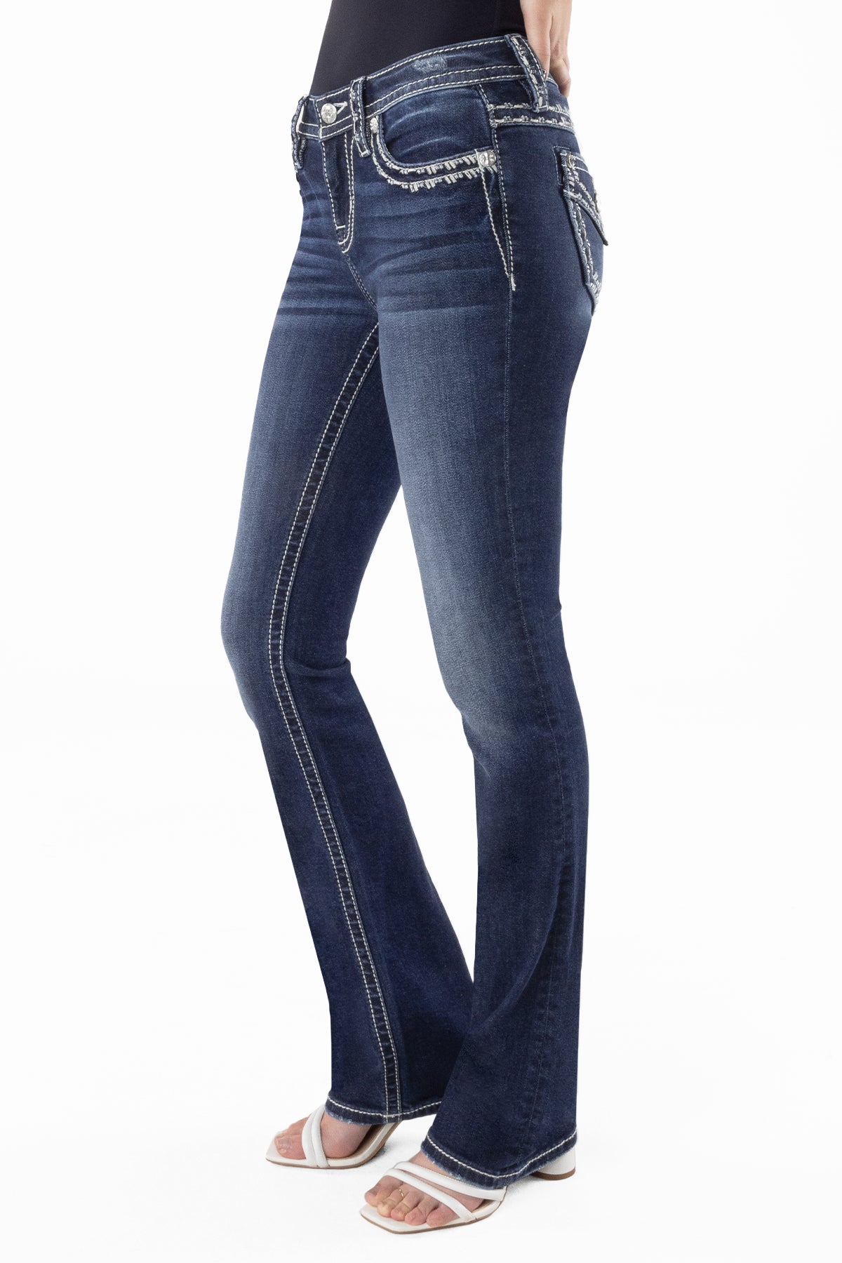 Sailey Women's Thick Stitch Bootcut Jeans