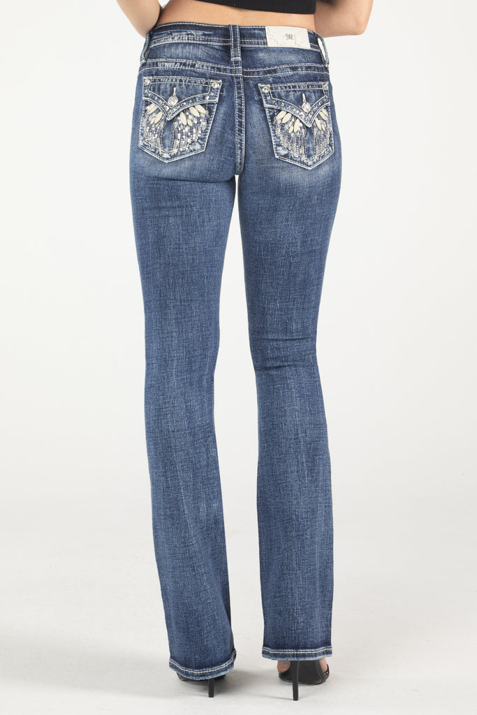 Teal Paisley Flare Jeans