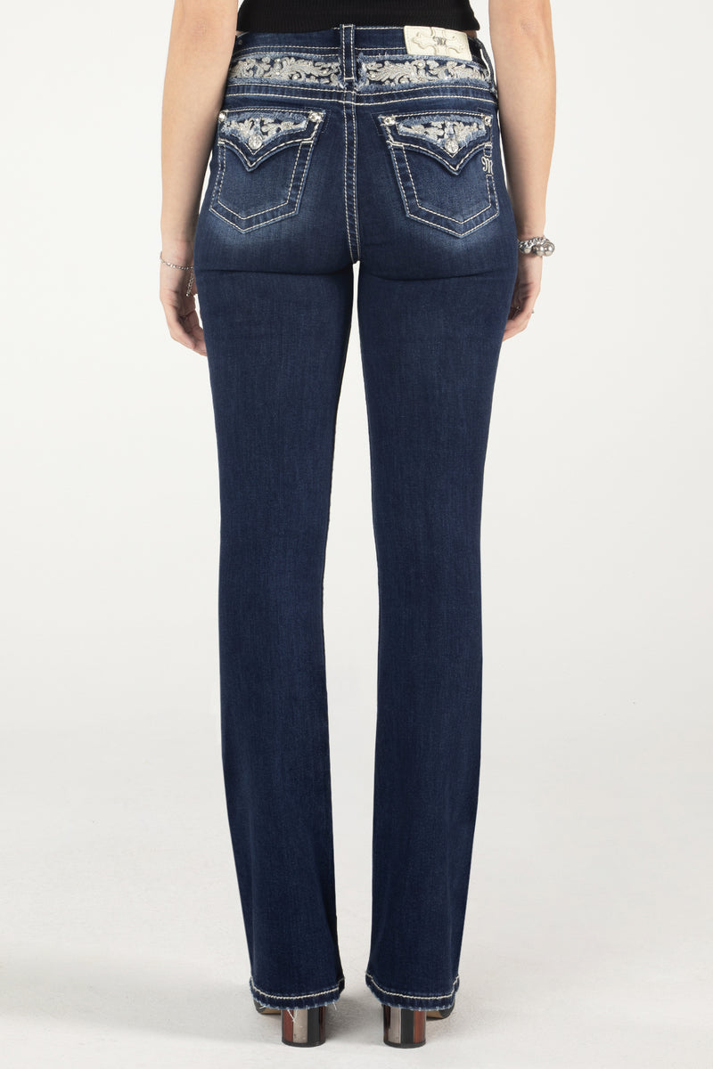 Floral Peekaboo Bootcut Jeans | Only $124.00