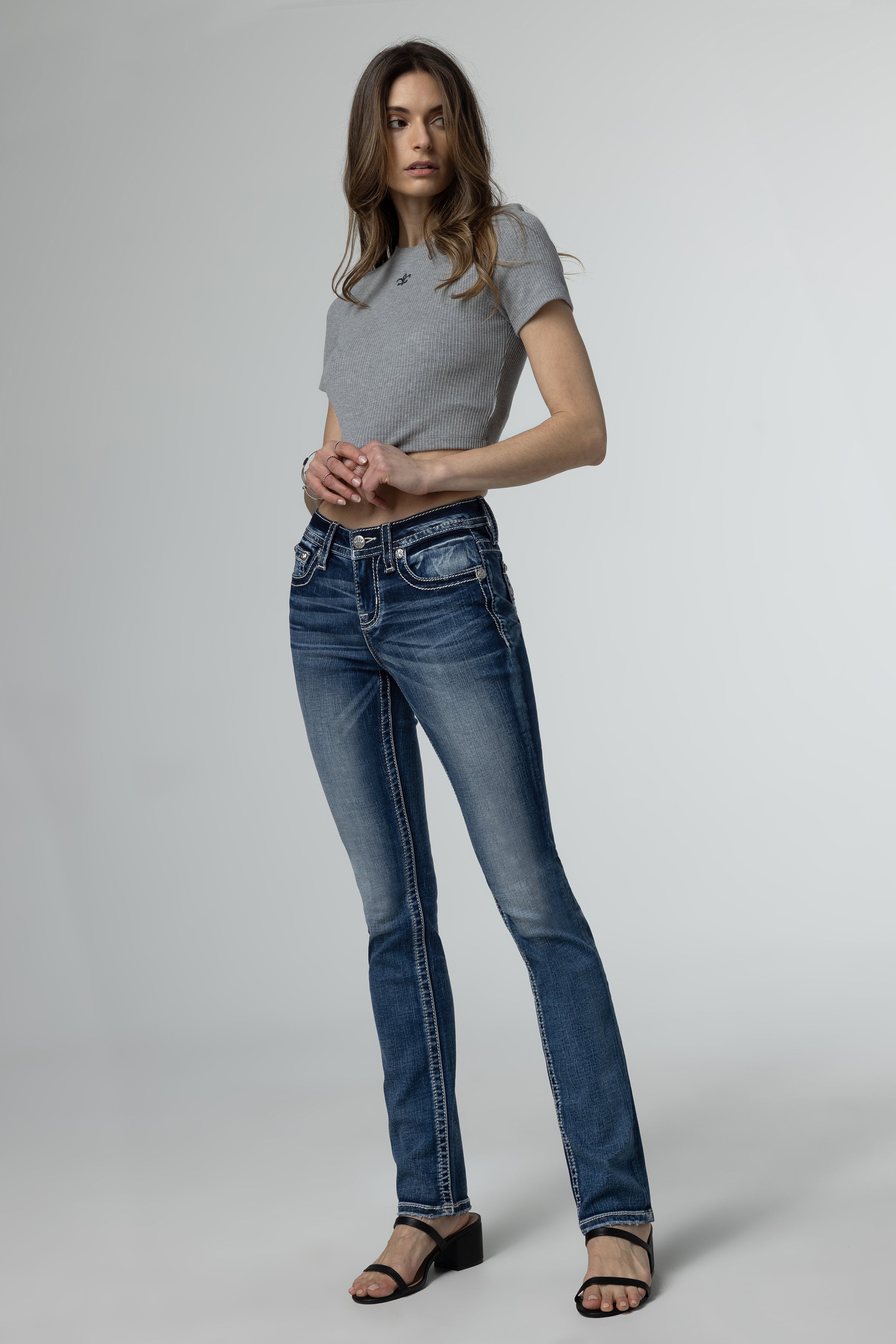 Fleur Glass Straight Jeans | Only $119.00