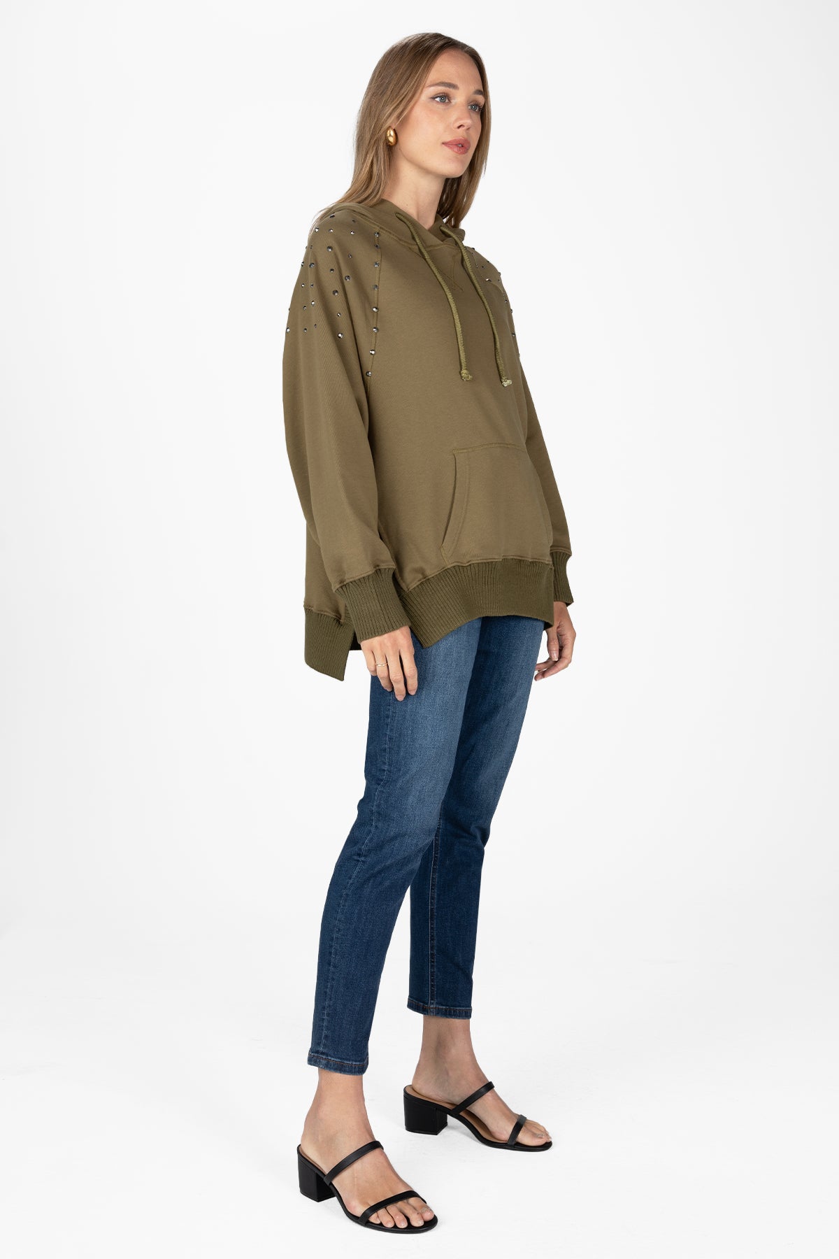 Olive best sale oversized hoodie