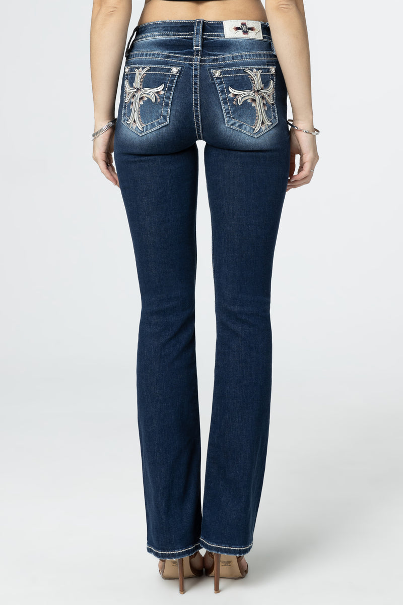 Ombre Cross Bootcut Jeans | Only $96.90 | Dark Wash | Miss Me