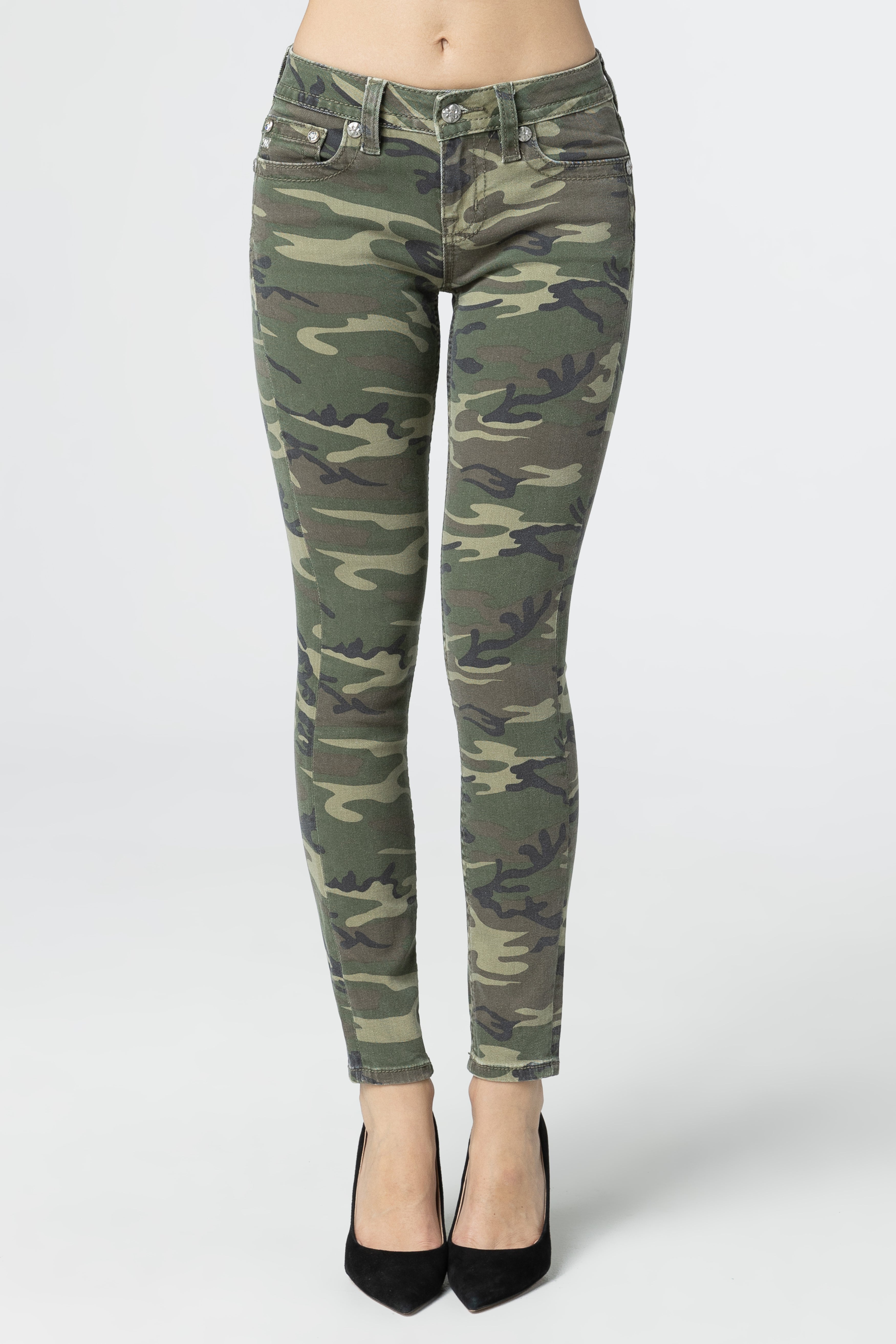 Wholesale Womens Camouflage High Waisted Plain Skinny Jeans